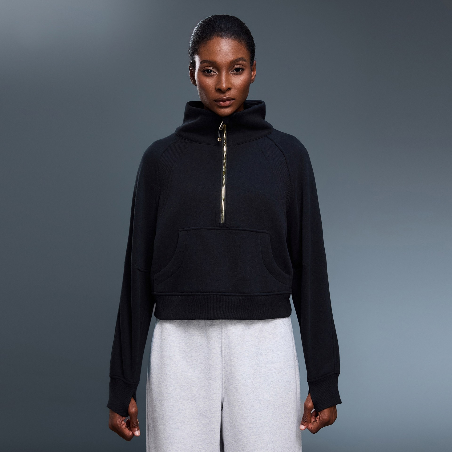 Half-Zip High Collar Pullover