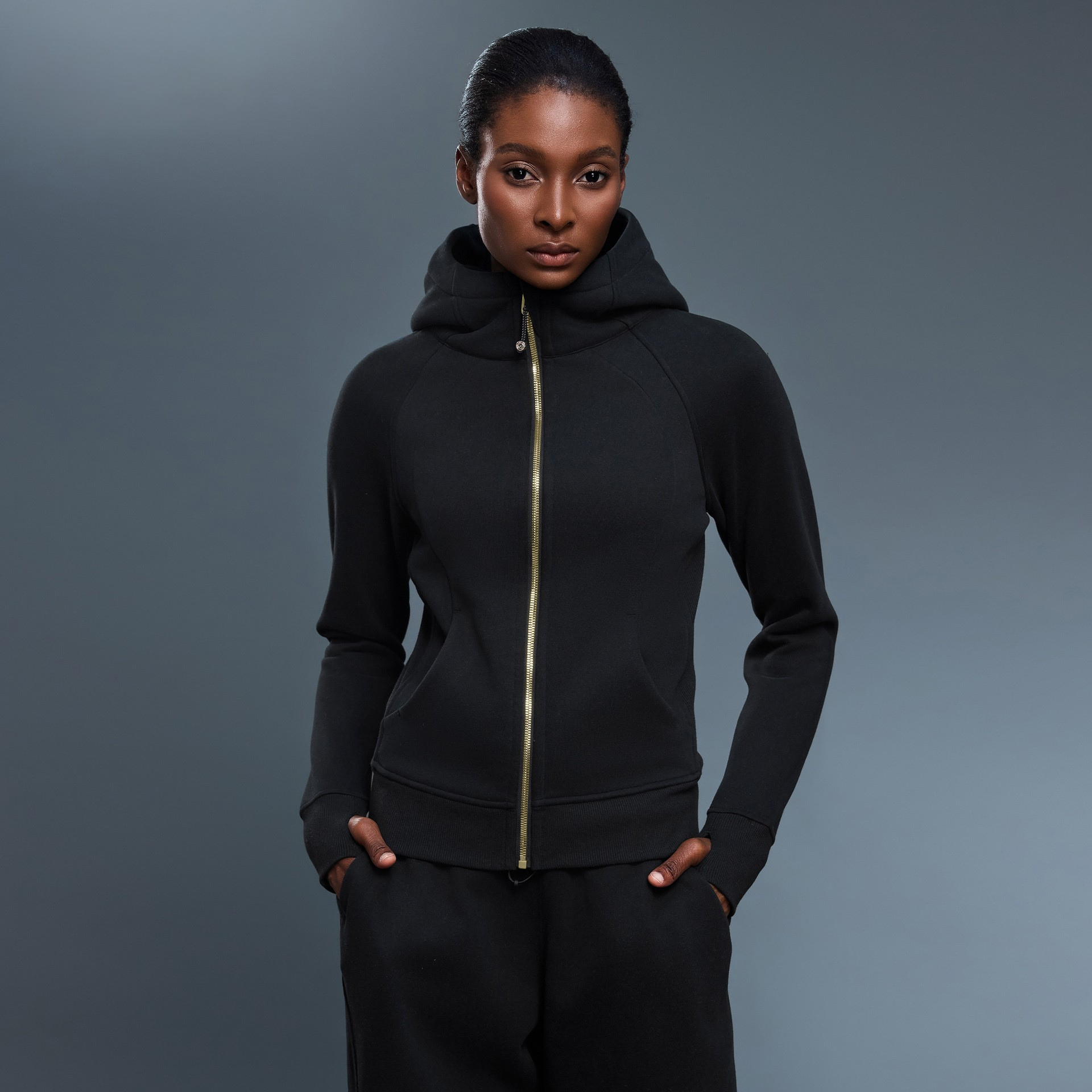 Slim-Fit Velvet Yoga Jacket