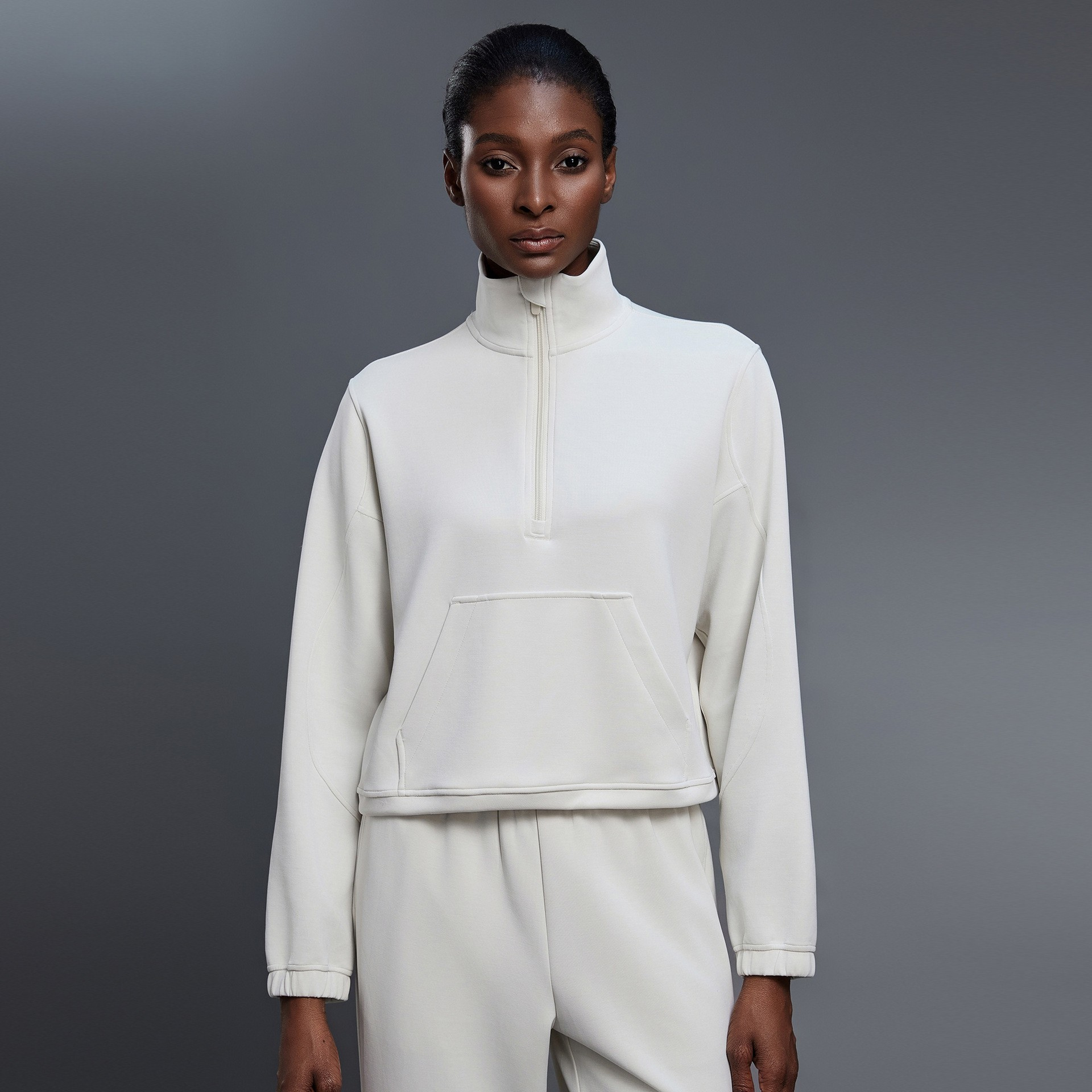 Half-Zip Drawstring Hem Sweatshirt