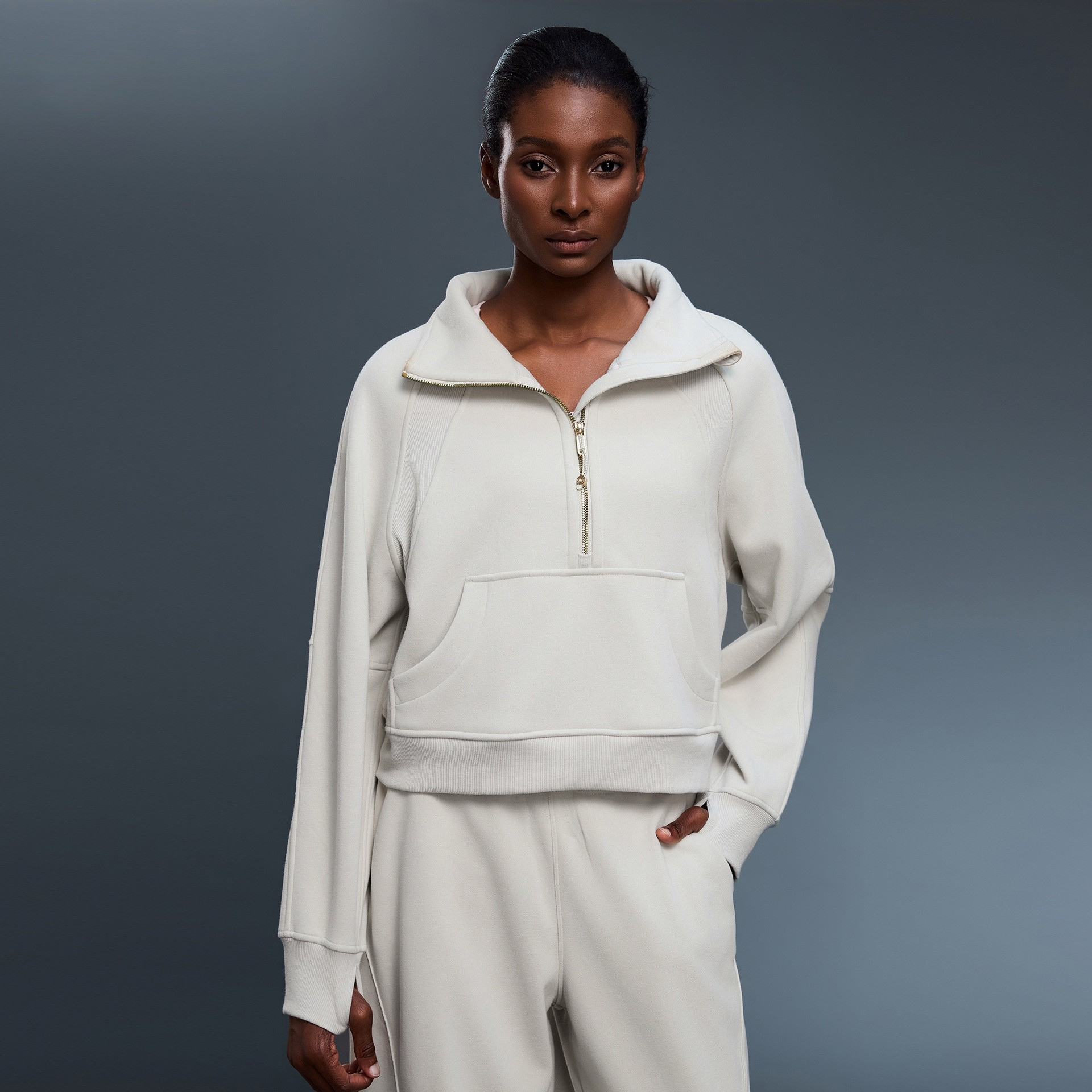 Half-Zip High Collar Pullover