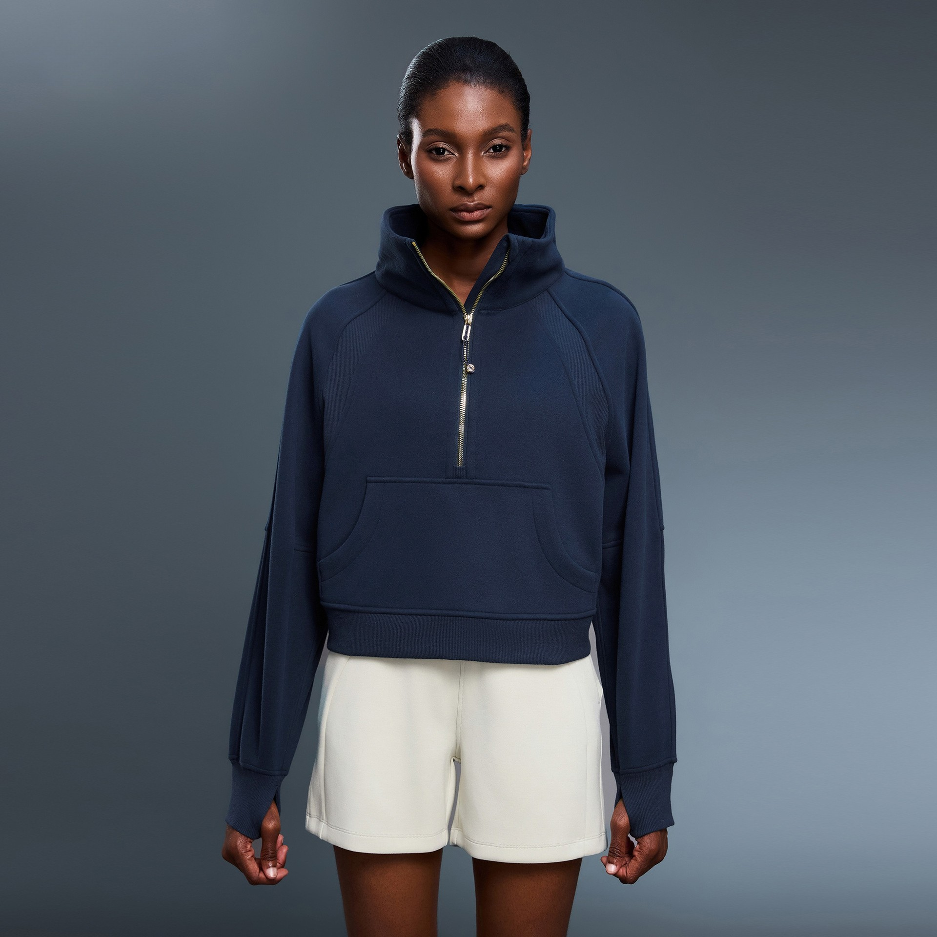 Half-Zip High Collar Pullover