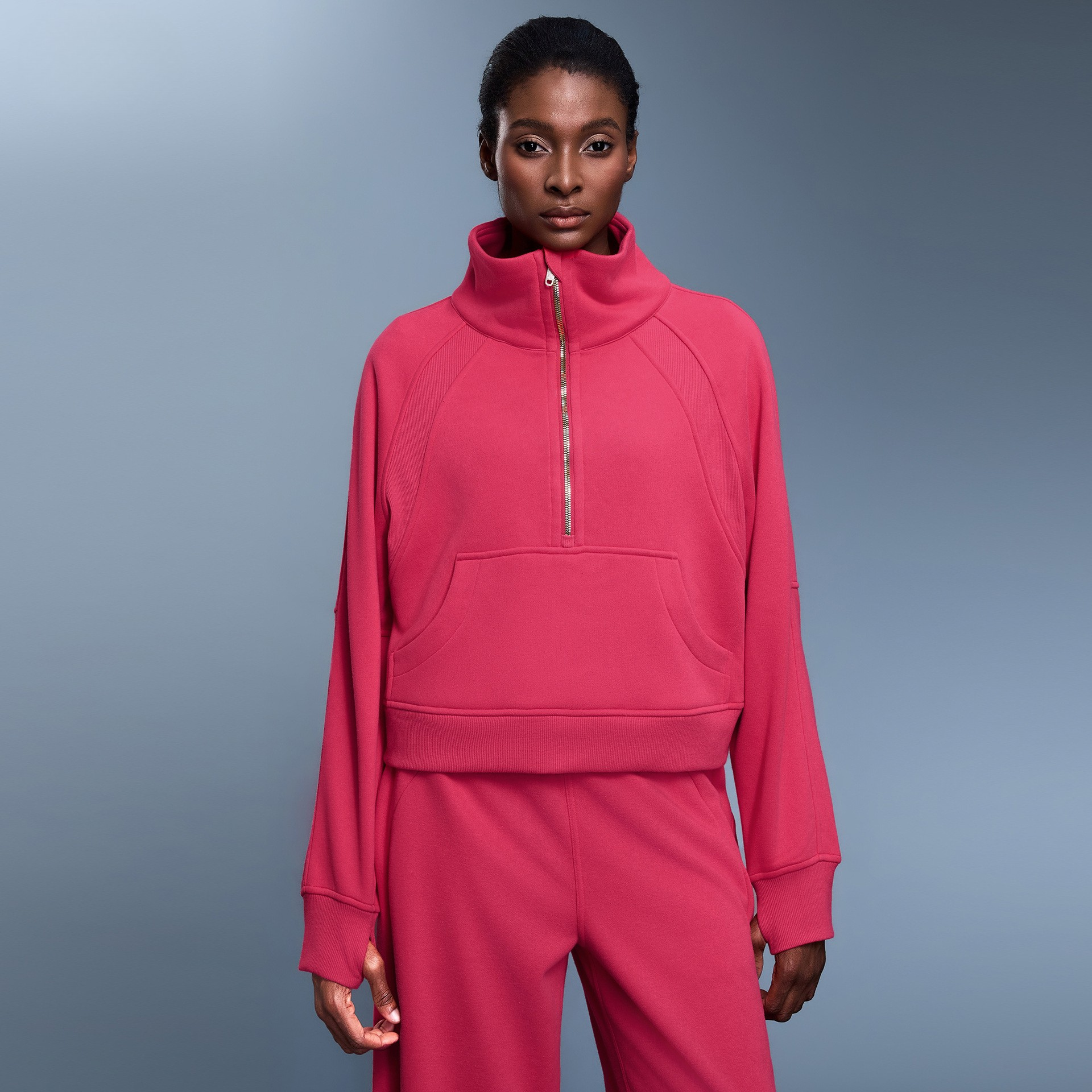 Half-Zip High Collar Pullover