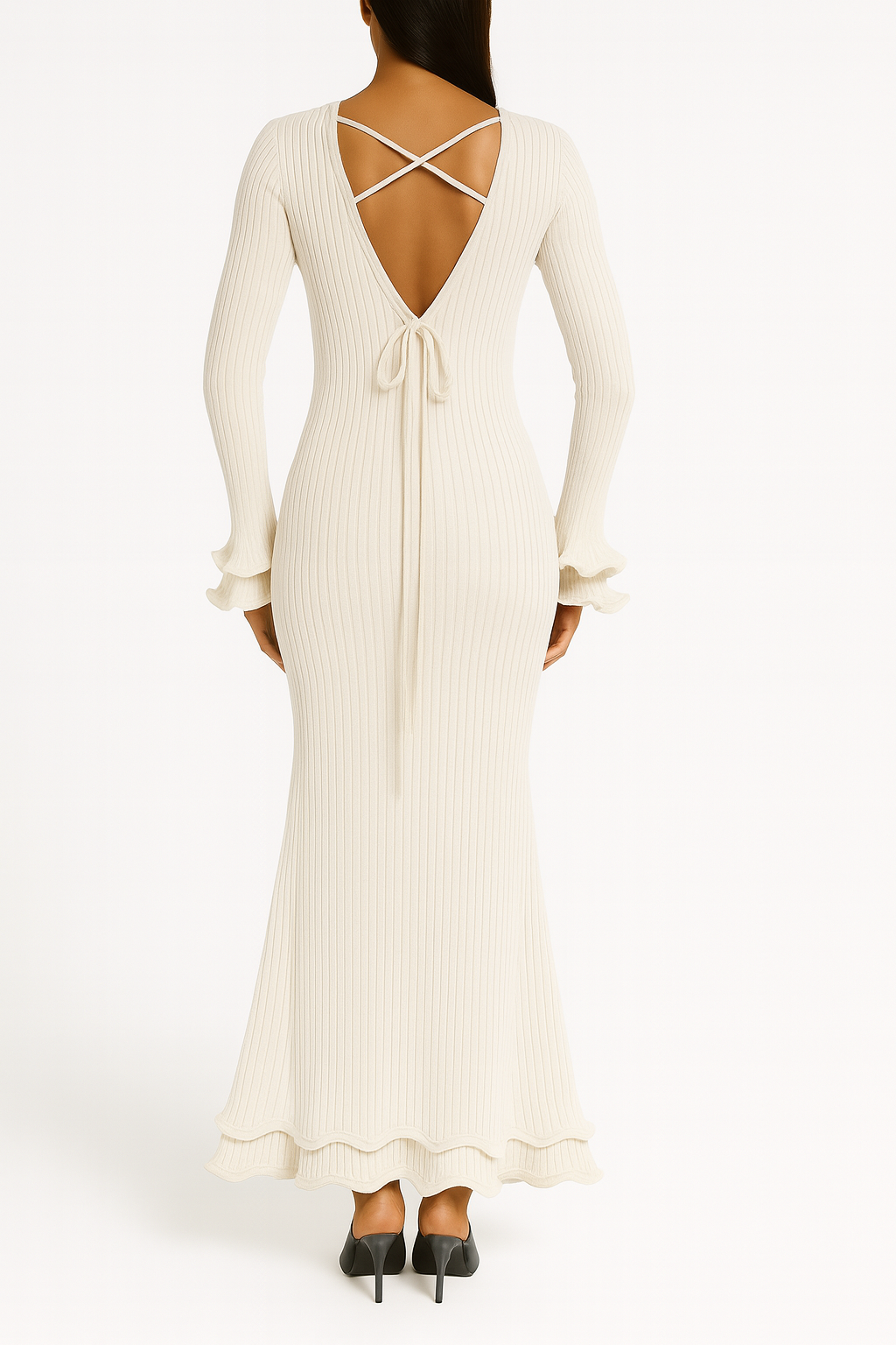 Tie Back Rib Knit Dress