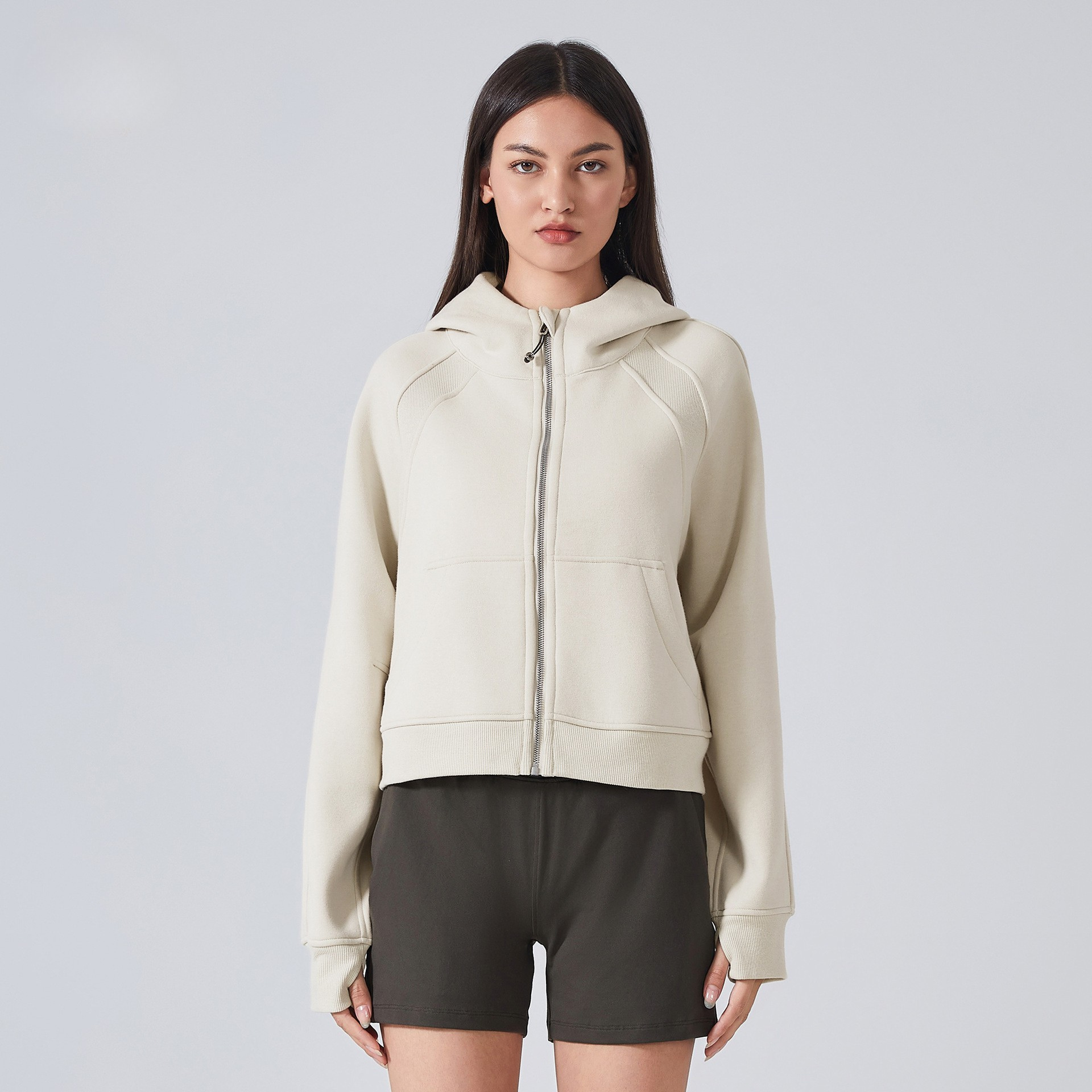 Velvet Hooded Zip Jacket